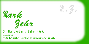 mark zehr business card